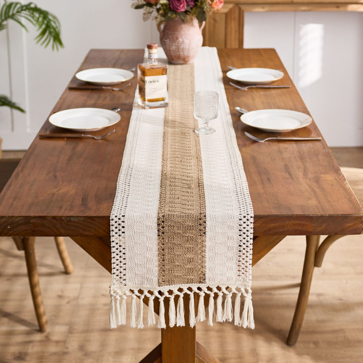 Boho%20Table%20Runner%20for%20Home%20Decor%20Macrame%20Cream%20&%20Brown%20Farmhouse%20Table%20Runner%20with%20Tassels%20for%20Bohemian%20Dining%20Bedroom%20Decor%20-%20Image%203