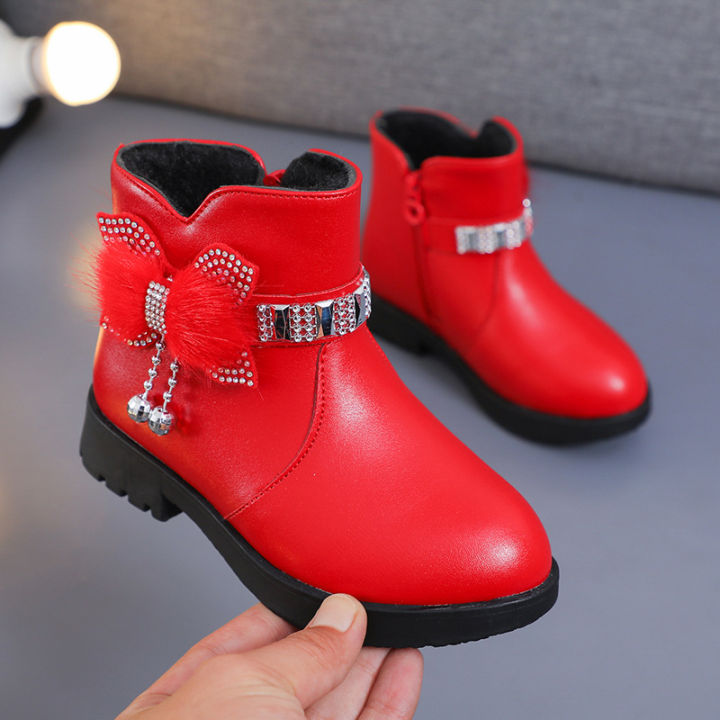Girls%20Children%20Princess%20Shoes%20with%20Butterfly%20Knot%20Soft%20Sole%20High%20Top%20Studded%20Boots%20Kids%20Casual%20PU%20Leather%20Boots%20Pure%20Color%20Shoes%20-%20Image%202