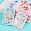 Cat Ear Card Holder+Retractable Reel Lanyard,Work ID Card Holder Campus Card Neck Lanyard Badge Holder Protective Cover.