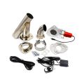 2.5'' / 3.0'' Cutout Stainless Steel Exhaust Cut Out Header Be Cut Pipe Electric Valve Exhaust Tip Muffler Kit. 