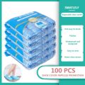1Pack/100 Pcs Portable Waterproof Boot Covers Plastic Non-slip Wear Disposable Shoe Covers Overshoes Rain Shoe Covers Mud-proof. 
