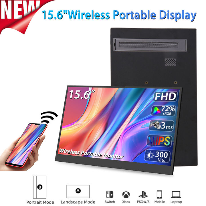 Wired Computer Monitor New NEW 15.6” Wireless Portable FHD16:9 IPS Panel Secondary Display ...