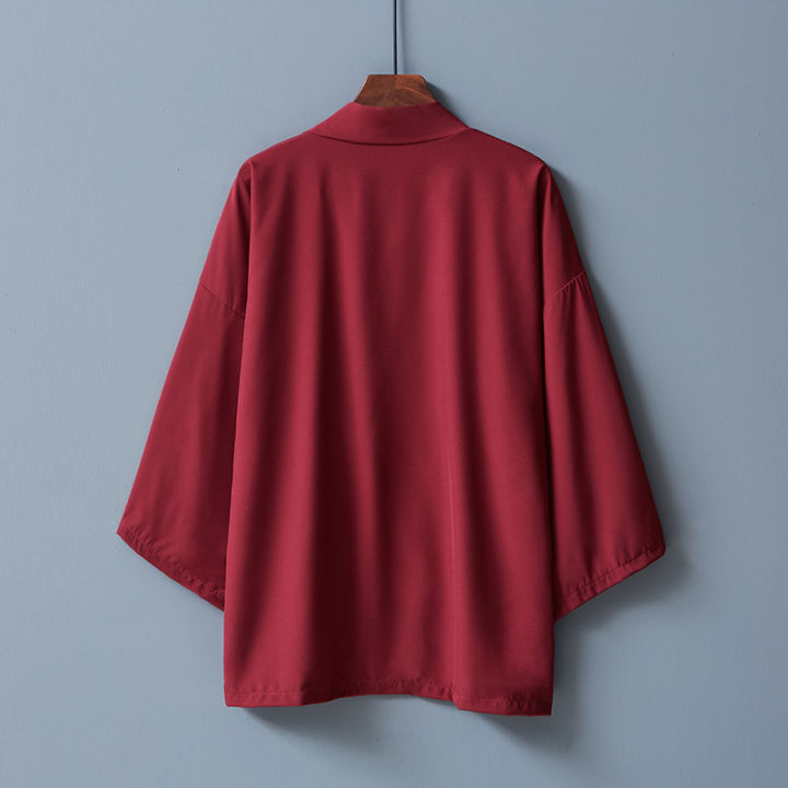 Japanese-Style%20Hong%20Kong%20Retro%20Loose%20Solid%20Color%20Versatile%20Kimono%20Cardigan%20Haori%20Chinese-Style%20Improved%20Hanfu%20Anime%20Cosplay%20Jacket%20Beach%20Cover-Up%20Sun%20Protection%20Clothing%20-%20Image%204