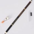 2 in 1 Head Black & Brown eyeliner eyebrow pencil (1Pc) with sharpener Double eye liner pencil easy to draw makeup pencil. 