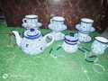 Blue Pottery Tea Set 17 pieces. 