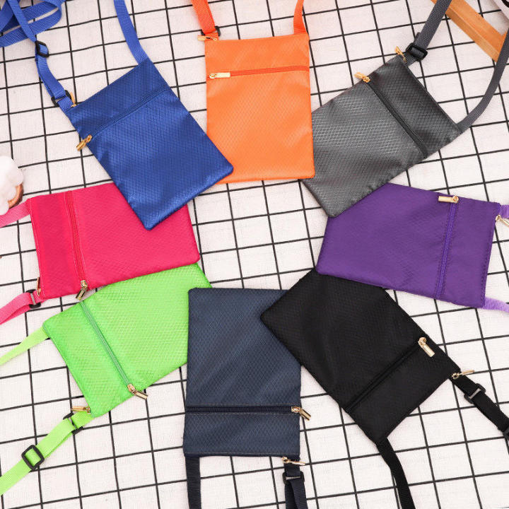Fashion Simple Small Satchel Oxford Cloth Korean Vertical Mobile Phone Bag Mini Shoulder Bag Messenger Bag for Women Men Handbag
