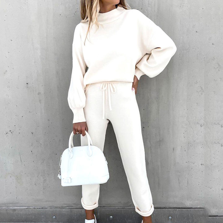 2025%20Autumn%20and%20Winter%20Women's%20Sweater%20High%20Collar%20Casual%20Pure%20Color%20Trousers%20Two-piece%20Set%20-%20Image%204