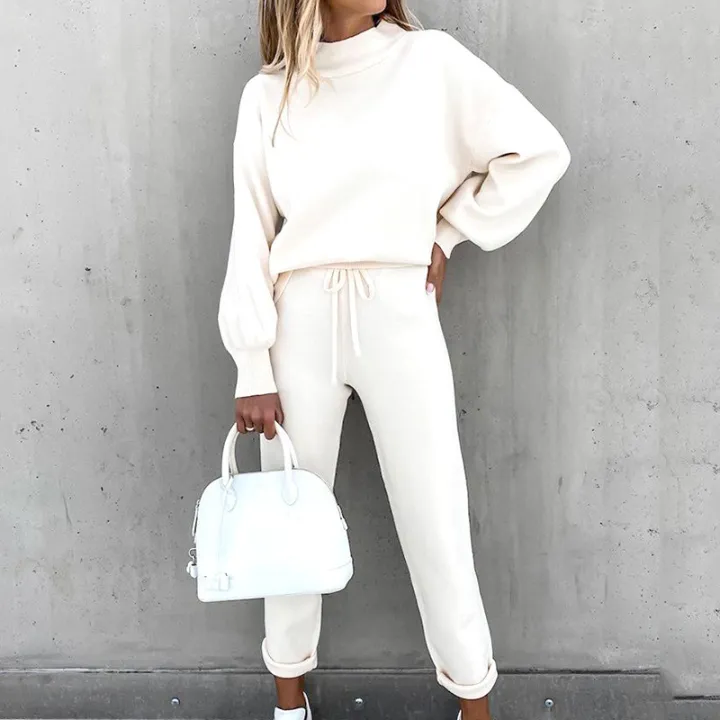 2025%20Autumn%20and%20Winter%20Women's%20Sweater%20High%20Collar%20Casual%20Pure%20Color%20Trousers%20Two-piece%20Set%20-%20Image%204