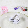 1Pair Fashion 5cm Length Doll Shoes 1/6 Scale Mini Sneakers Denim Canvas High Top Plimsolls Playing House Handmade Props Toys. 