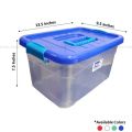 Smart Box Multipurpose Plastic Storage Container Box With Lock (Clear/Transparent) – Rectangular | Multipurpose Food Storage Box. 