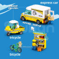 255PCS Express Processing System Container Truck Model Building Blocks - Educational Delivery Vehicle Car Toy for Children.