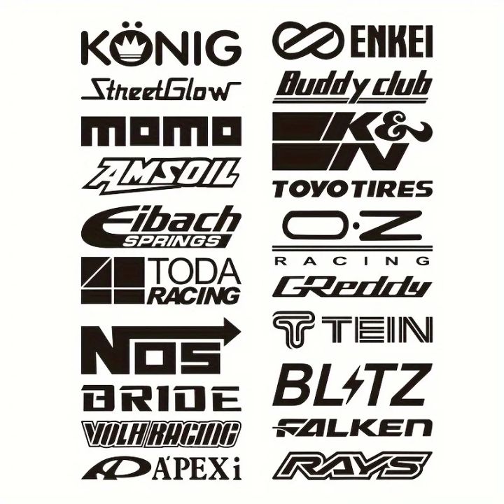 1SET "Striking Racing Logo Sticker Pack, Fit for Personalizing Cabinet Surfaces, School Lockers, and Personalized Travel Bags"