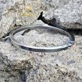 "Classic Men’s Stainless Steel Sikh Kara Bracelet - Silver Finish". 