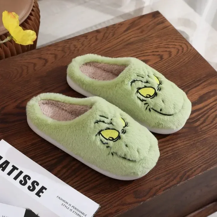 Christmas%20Plush%20Slippers%20Women%20Winter%20Warm%20Cute%20Home%20Green%20Haired%20Monster%20Slippers%20Funny%20Non%20Slip%20Cotten%20Shoes%20New%20Year%20%20-%20Image%202
