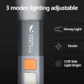 Smiling Shark SD1023 LED Multifunctional Flashlight with Hook Camping Light USB Rechargeable Zoomable. 