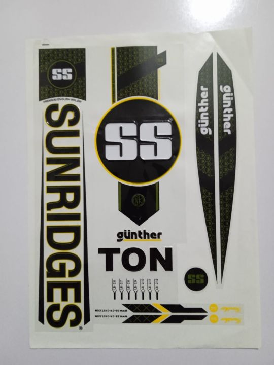 New 3D 2023 NEW SS TON  SUNRIDGER BLACK Edition Cricket Bat Sticker For Professional Players