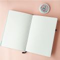Moon or Sun Dotted Journal Notebook Diary - Turquoise and Yellow A5 Hardcover Notebooks. 