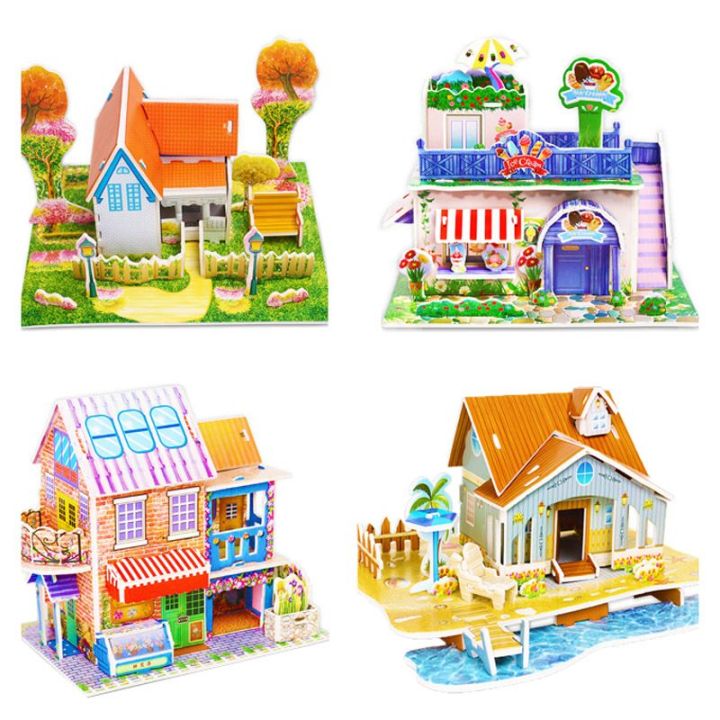 3D Puzzle Diy House /Ship /peocock   For Children leaning Hand made Jigsaw Puzzle House LX357 LX1026 LX350 LX319 LX1089 LX 850