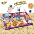 Kinetic Sand Space Playset | Moldable Sensory Sand with Tray & Molds for Kids. 