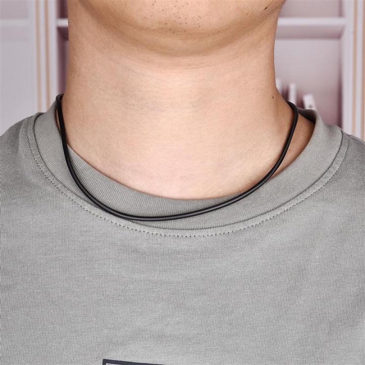 45/50/55/60cm%20Black%20Rubber%20Leather%20Chain%20Stainless%20Steel%20Lobster%20Buckle%20DIY%20Necklace%20Pendant%20Jewelry%20Making%20Handmade%20Rope%20-%20Image%206