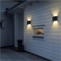 LITFAD Rectangle Led Wall Sconce Bulb Included 110V-120V Waterproof Outdoor Foyer Porch Wall Lighting 8W 3000K Warm Light 6-Bulb Wall Lamp for Pathway Living Room Stairways Corridor Hotel Black. 
