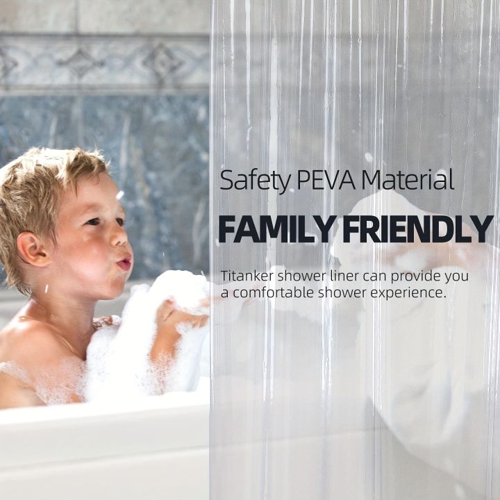 90/180/200cm%20Clear%20Shower%20Curtain%20Liner,%20Waterproof%20Plastic%20Shower%20Liner,%20Cute%20Lightweight%20PEVA%20Shower%20Curtains%20for%20Bathroom%20-%20Image%205