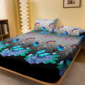 1 Piece of Flower Flying Butterfly Dance Pattern Frosted Bedsheet, Bedroom Printed Bedspread, Bedding (Excluding Pillowcases).