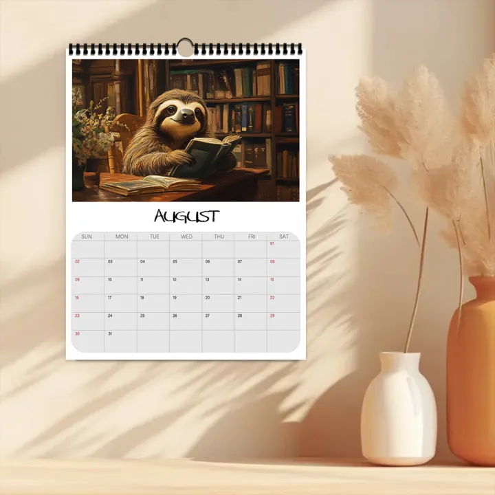 1pc%202026%20Hanging%20Calendar,Sloth%20Humanized%20Design,12%20Beautiful%20Patterns,Wall%20Calendar,Perfect%20Gift%20for%20Birthdays,%20Christmas%20-%20Image%204