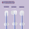 New Design Baby Manual Toothbrush Plastic Travel Soft Bristles Baby Oral Training Silicone Tongue Cleaner 3-Sided Tooth Brush Infant Toothbrush - Multicolor. 