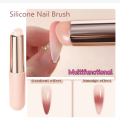 Nail Art Silicone Brush Reusable Mirror Powder Pigment Applying Manicure Tool Gradient Effect Nail Arts Silicone Applicator. 