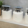 Cute Raccoon Toilet Paper Holder Playful Bathroom Decor With Trash Can Lid Cover Unique  Idea Funny Home Accessory. 