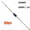 100 pcs Diode 1n4007 1000V 1A General Purpose Rectifier Diode 1n4007 Silicon Junction Diode DO-41 Package-100pcs. 