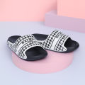 B-Main Ultra Soft Slip-On Slides – Dual-Tone Black & White. 