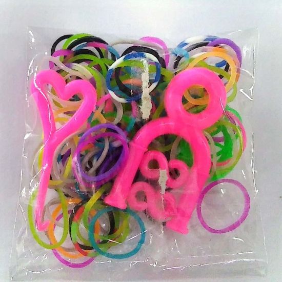 Hand Loom Rubber Bands / DIY Tool Set Colourful Waves Machine Bracelet Handicrafts Kit Set Packet -01 Pcs