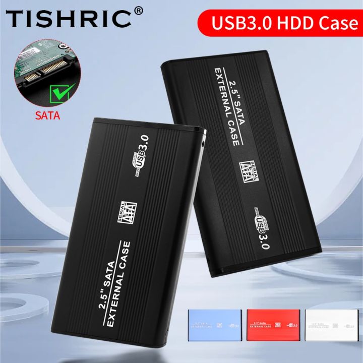 TISHRIC External HD Case 2.5 HDD Case SSD Hard Drive Box Enclosure SATA