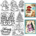 Christmas Clear Stamps Snowman Gingerbread Man Snowflake Merry Christmas Tree Transparent ReusableRubber Stamp. 
