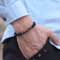 Fashion Mens Bracelet Black Onyx Stone Braclet Irregular Natural Tiger Eyes Sodalite Beaded Braslet Pulsera Hombre Accessories. 