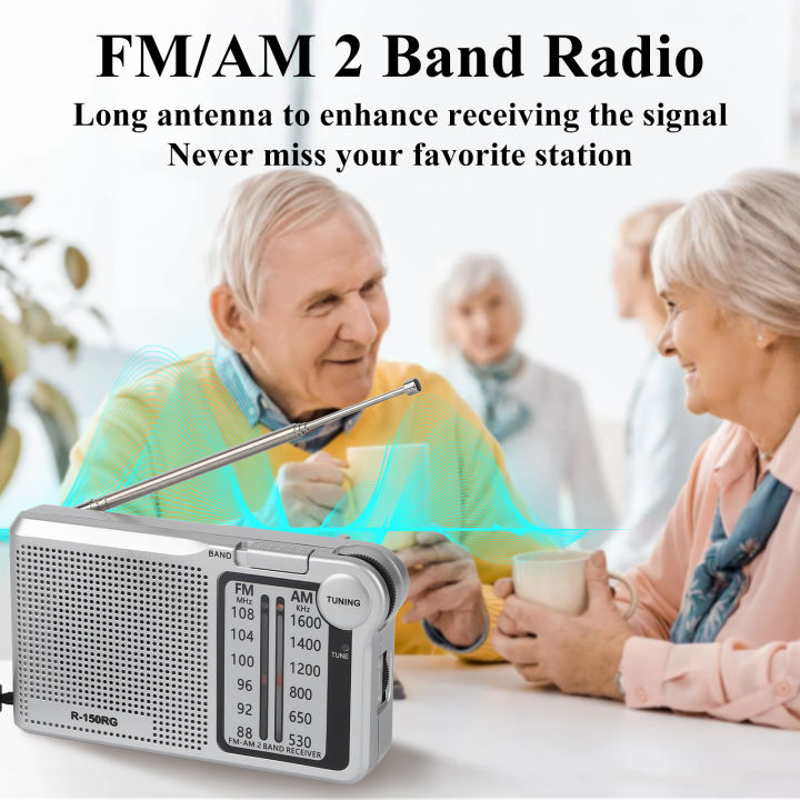 150RG%20Radio%20Portable%20AM/FM%20Radio,%20Small%20Pocket%20Radio%20with%20Speaker,%20Headphone%20Jack,%20USB%20Charging%20Cable%20for%20Indoor%20and%20Outdoor%20-%20Image%206