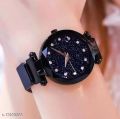 Women Mesh Magnet Buckle Starry Sky Luxury Fashion Analog Watches for Girls - 2020 Model - Magnetic Strip/Chain - College/Office. 