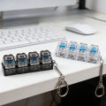 LED Keyboard Keychain Fidget Toys Crystal Clicker Sensory Toy for Stress Relief Keyboard Keychain Fidget Gadget for Adults Kid.