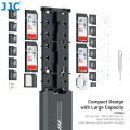 JJC 18 Slots Memory Card Case Pop-up Design SD MicroSD Card Holder with Carabiner for 4 SD +12 Micro SD/TF +2 Nano SIM/ NM Cards. 