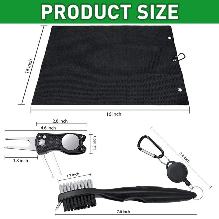 Golf%20Club%20Brush%20and%20Towel%20Cleaner%20Complete%20Kit%20with%20Dual%20Sided%20Groove%20Cleaning%20Brush%20and%20Spike%20for%20Putter%20Wedge%20and%20Ball%20Care%20-%20Image%202