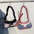 Korean Hundred Lace Bowknot Shoulder Bag Cute Ladies Armpit Bag Polka Dot Cherry Print Girls Crossbody Bag 2025 New. 