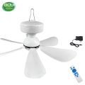 အားသွင်းချိတ်ပန်ကာ Rechargeable AC/DC Mini Ceiling Fan with LED Lights. 