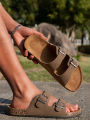 Men's Fashionable Slippers for Home and Outdoor Waterproof Non-Slip Slip-On Fashionable Versatile Slippers. 