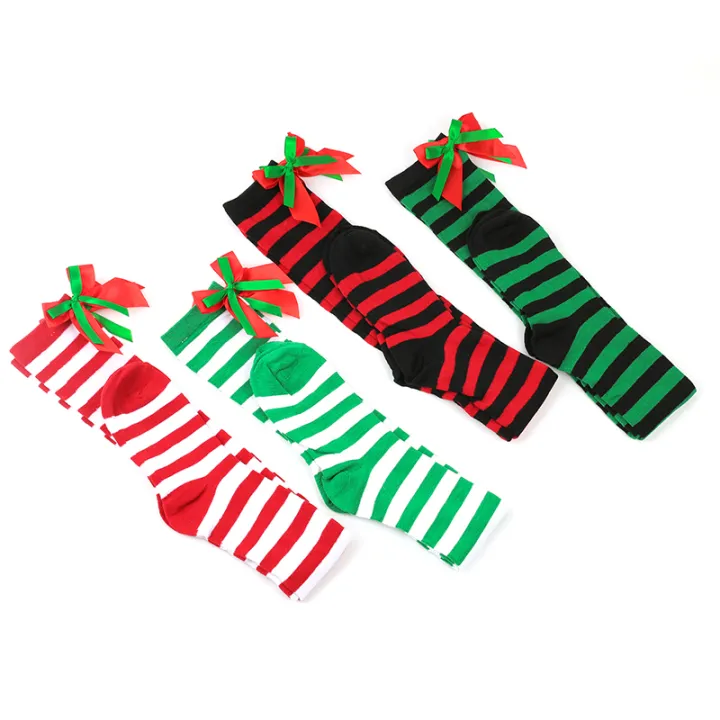 Christmas%20Ornaments%20Socks%20Striped%20Long%20Stockings%20Christmas%20Decorations%20High%20Socks%20for%20Girls%20Striped%20Knee%20Socks%20-%20Image%204