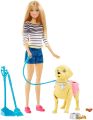 Barbie Walk & Potty Pup Set With Doll & Tail-Activated Pooping Puppy. 