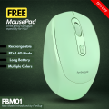 【Premium】 Rechargeable Dual Mode Wireless Mouse (Bluetooth + 2.4G) for Laptop, PC, MacBook, Smart TV Gaming & Office ~ Ergonomic Lightweight Design Mice with Silent Click Buttons & 1600 DPI Control | FunBug. 