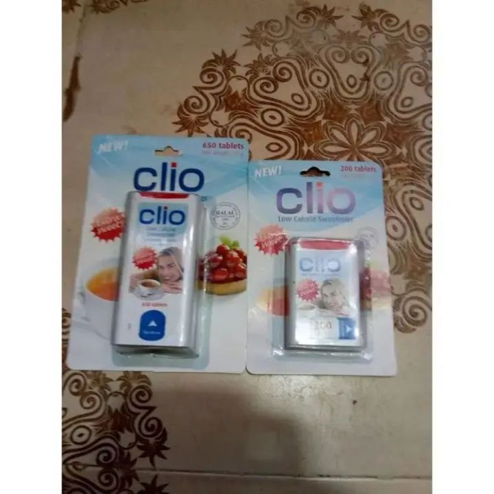 clio tea sweetner tablets 650tabs each container