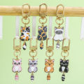 7pcs Cartoon Cute Enamel Cat Keychain, Alloy Animal Key Ring, For Car Keys, Backpacks, Wallets. 